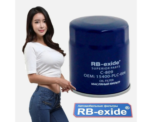 C-809 Фильтр масляный RB-exide HONDA 15400-PLC-004 15400-RTA-003 15400-PLM-A01 RB-EXIDE C-809