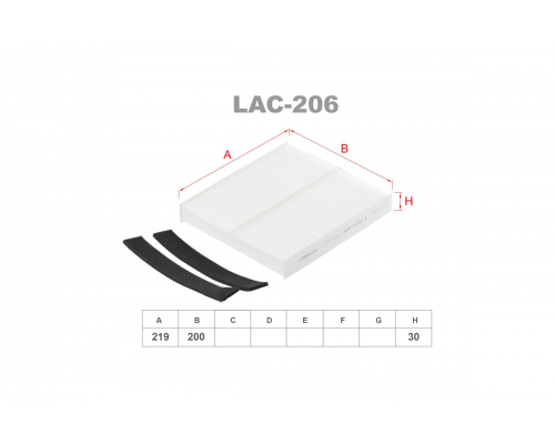 Фильтр салонный LYNXauto LAC-206 SUFIX LAC206
