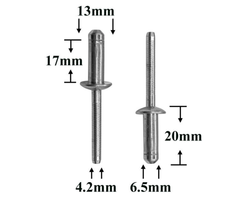 Заклепка вытяжная 6,5x17 ЗАКЛЕПКИ AMS-M2282