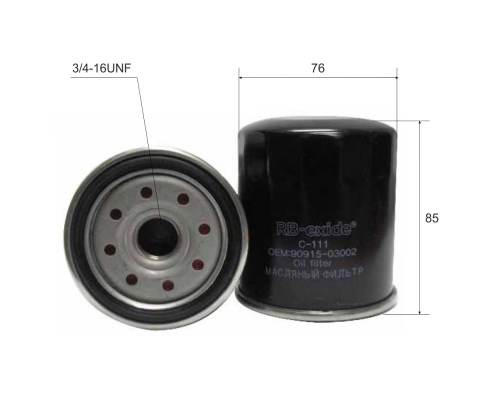 C-111 RB-Exide 90915-20003 08922-02011 90915-03002 90915-20001 LC-171 W 712/83 RB-EXIDE C-111