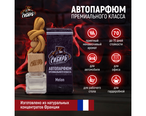 Авто парфюм "Автоклуб Сибирь" Melon L'Eau De Cassis (Дыня) АВТОПАРФЮМ СИБИРЬ 98745