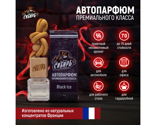 Авто парфюм "Автоклуб Сибирь" Black Ice (Черный лёд) АВТОПАРФЮМ СИБИРЬ 12365