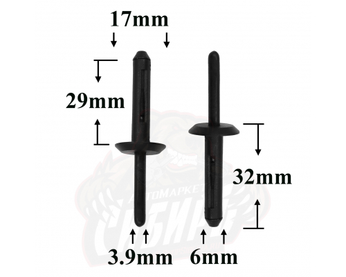 Клипса AMS-P0102 N804675S 04370138 06503860 07149140786 для BMW GM Chrysler Dodge Jeep Ford ПЛАСТИКОВЫЕ AMS-P0102