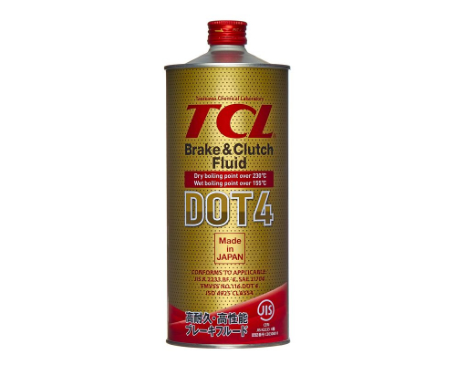 Тормозная жидкость TCL DOT4, 1л ТОРМОЗНАЯ ЖИДКОСТЬ 00833