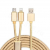 USB шнур (2 выхода) WF-721 золото Зарядные и провода в салон 25067-АР