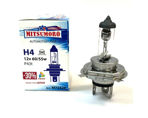 M72420 / 10 шт H4 P43T 12V 60/55W MITSUMORO Лампы 12V M72420