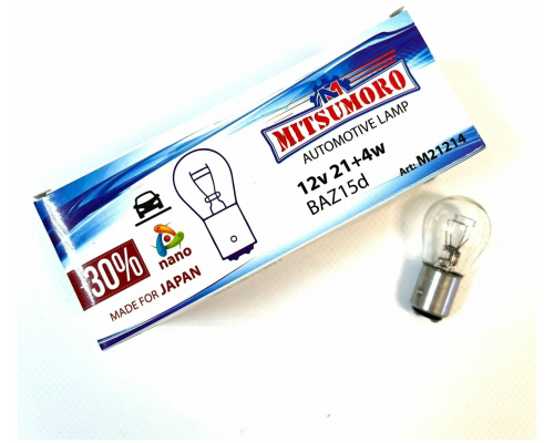 M21214 / 10 шт P21/4W 12 v 21+4w (стоп + габарит) BAZ15D Лампа автомобильная Лампы 12V M21214
